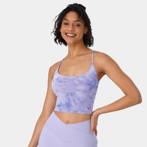 Halara Spaghetti Strap Tie Dye Backless Crisscross Lace Up Cropped Tank Top